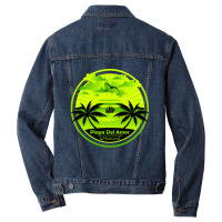 Playa Del Amor Beach Mexico Palm Trees Sunset Summer For Men Denim Jacket | Artistshot