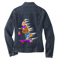 Grandmother Skateboard Ladies Denim Jacket | Artistshot