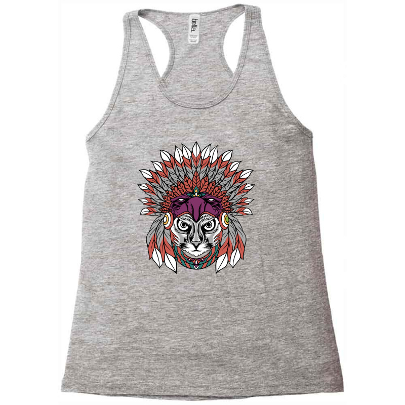 Cat Native American Racerback Tank | Artistshot