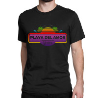 Playa Del Amor Beach Mexico Palm Trees Sunset Summer Gift Gift Classic T-shirt | Artistshot