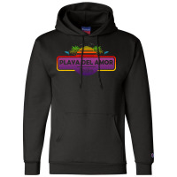 Playa Del Amor Beach Mexico Palm Trees Sunset Summer Gift Gift Champion Hoodie | Artistshot