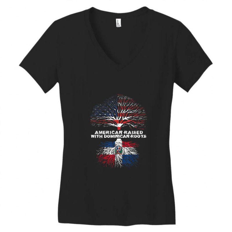 American Raised With Dominican Roots Republic Women's V-Neck T-Shirt by BenSamirDarwish | Artistshot