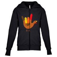 American Sign Language I Love You Thanksgiving Turkey Tshirt Youth Zipper Hoodie | Artistshot