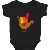 American Sign Language I Love You Thanksgiving Turkey Tshirt Baby Bodysuit | Artistshot