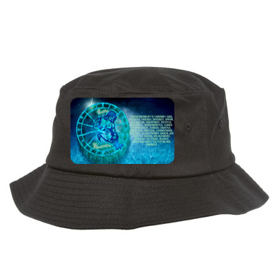 Aquarius Sign Zodiac Astrology Horoscope T-shirt Bucket Hat Designed By Arnaldo Da Silva Tagarro