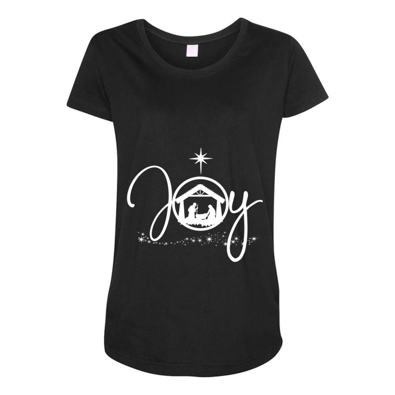 Christian Christmas Joy Jesus Nativity Scene Faith Gift Long Sleeve Maternity Scoop Neck T-shirt by CarolinePascua | Artistshot