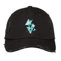 Geometric Triangle Compilation In Teal Vintage Cap | Artistshot