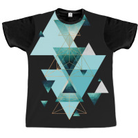 Geometric Triangle Compilation In Teal Graphic T-shirt | Artistshot