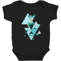 Geometric Triangle Compilation In Teal Baby Bodysuit | Artistshot