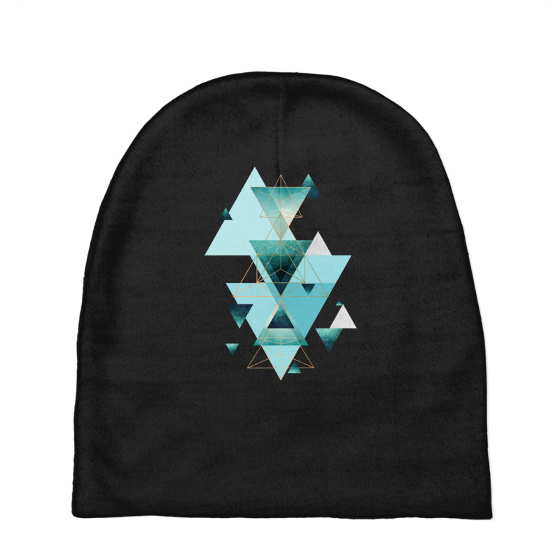 Geometric Triangle Compilation In Teal Baby Beanies | Artistshot