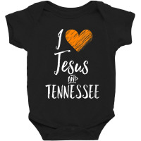 Womens I Love Jesus And Tennessee Shirt Orange Heart Cute Fan Gift V-n Baby Bodysuit | Artistshot