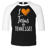 Womens I Love Jesus And Tennessee Shirt Orange Heart Cute Fan Gift V-n Toddler 3/4 Sleeve Tee | Artistshot