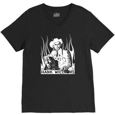 Hank Williams Sr. T Shirt Vintage Classic Country Outlaw Music Shirts V-neck Tee Designed By Fanshirt
