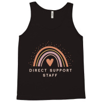 Direct Support Staff  Boho Casual Rainbow Dark Design Tank Top | Artistshot