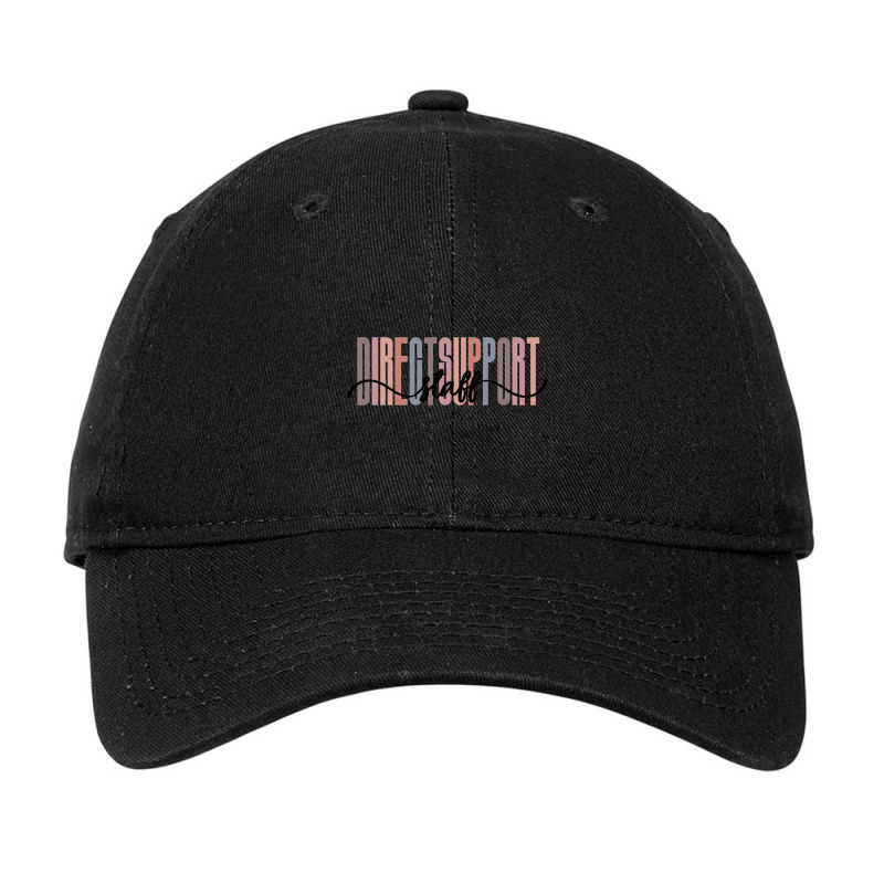 Direct Support Staff  Tall Font Contrast On White Design162 Adjustable Cap by ALLENSTEPHENS | Artistshot