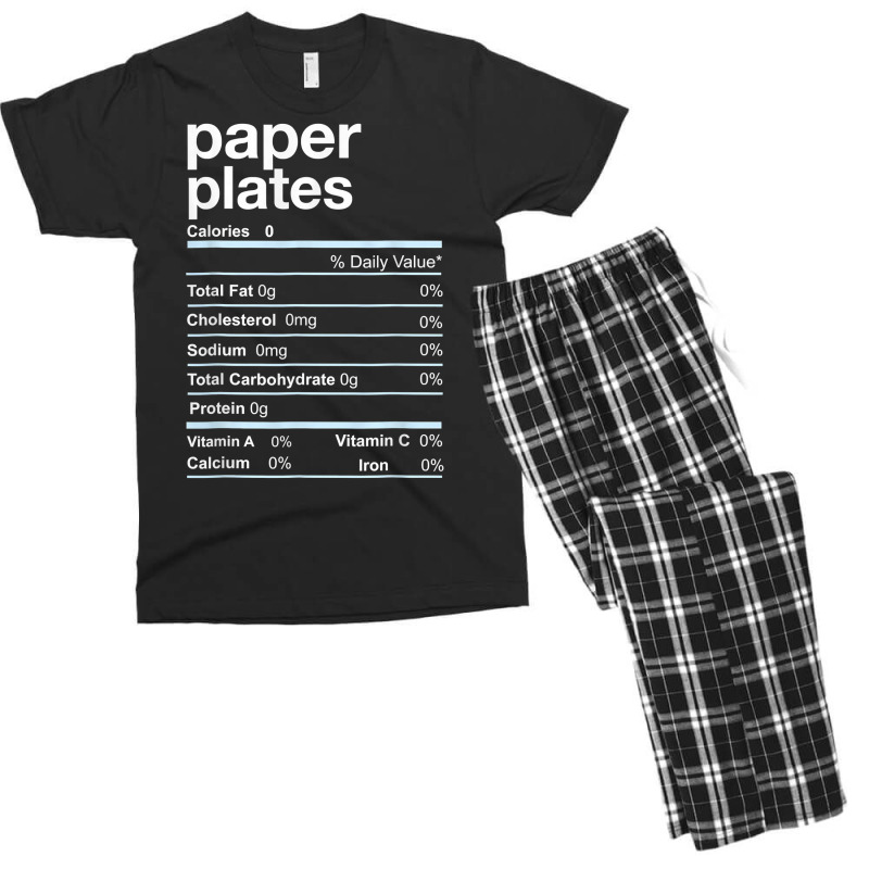 Paper Plates Nutrition Facts Thanksgiving Christmas T Shirt Men's T-shirt Pajama Set | Artistshot