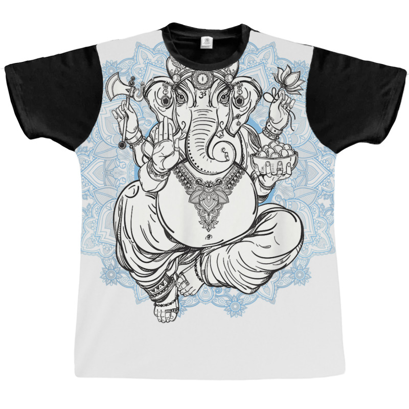 Hindu Elephant God Ganesha Oriental India Henna Tee Graphic T-shirt | Artistshot