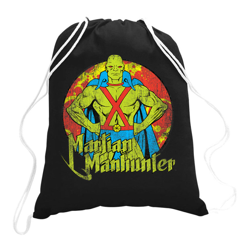 Justice League Martian Manhunter Circle Drawstring Bags | Artistshot