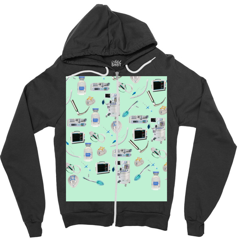 Tools Of The Trade Aero Green Anesthesia  Anaesthesia Graphic Zipper Hoodie | Artistshot