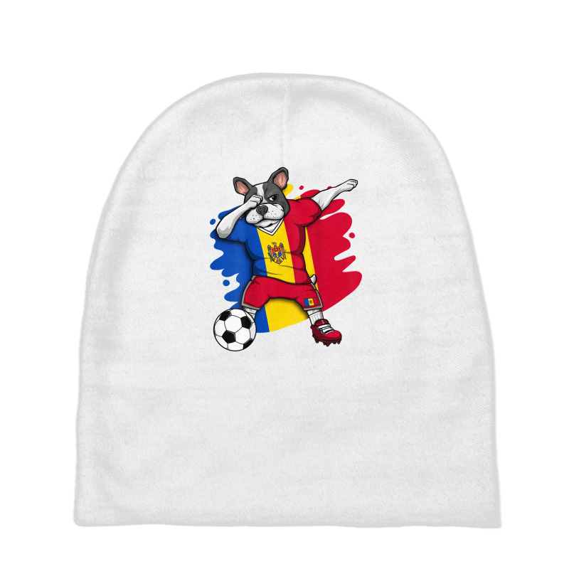 Dabbing French Bulldog Moldova Soccer Fans Jersey Football Baby Beanies by hingosjumiaht | Artistshot