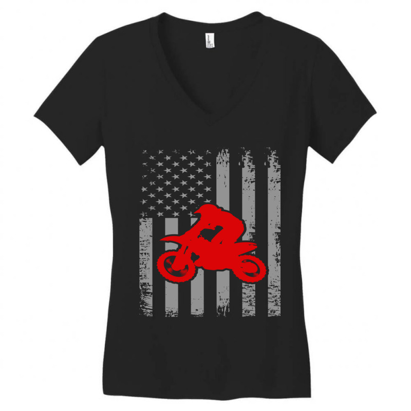 American Biker Women's V-Neck T-Shirt by YATRONOTLEY | Artistshot