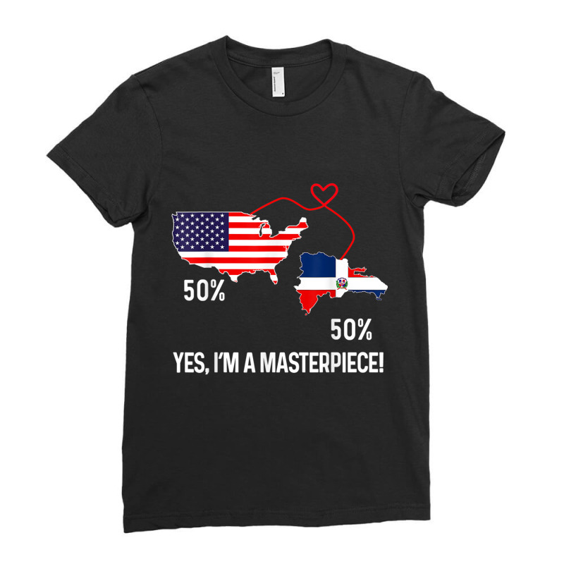 Half American Half Dominican Flag Combined Rd Usa Pride T Shirt Ladies Fitted T-Shirt by matheeishilo | Artistshot