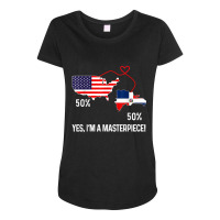 Half American Half Dominican Flag Combined Rd Usa Pride T Shirt Maternity Scoop Neck T-shirt | Artistshot