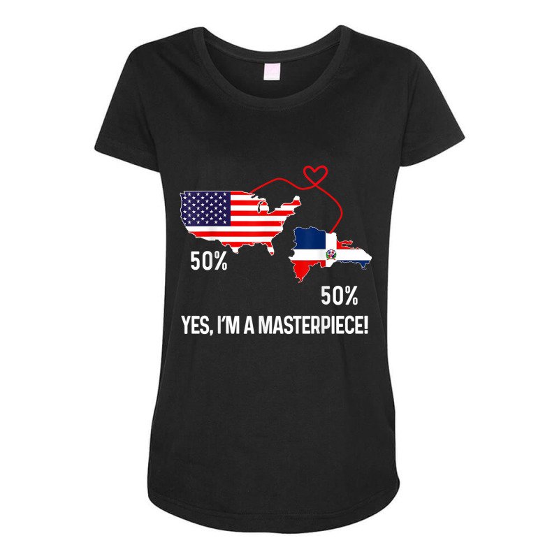 Half American Half Dominican Flag Combined Rd Usa Pride T Shirt Maternity Scoop Neck T-shirt by matheeishilo | Artistshot