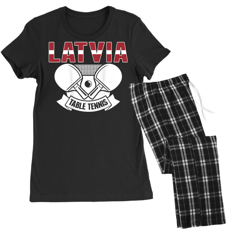 Latvia Table Tennis Lovers   Support Latvian Ping Pong Team T Shirt Women's Pajamas Set by sarlesfo | Artistshot