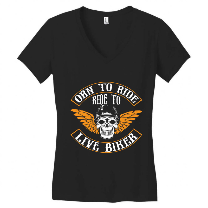 Born To Ride Women's V-Neck T-Shirt by YATRONOTLEY | Artistshot