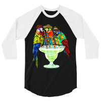 Parrots Drinking Margarita Hawaiian Vacation Birds 3/4 Sleeve Shirt | Artistshot