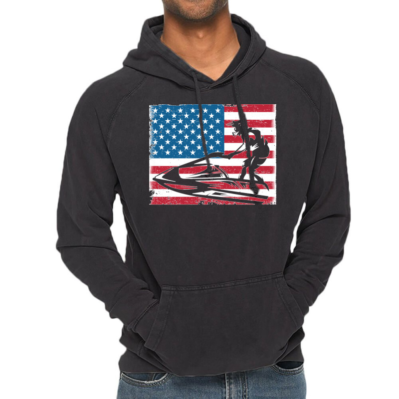 Jet Ski Water Sports Funny Slogan Gift Usa Flag Pullover Hoodie Vintage Hoodie by DARRELLWAYNEWELLS | Artistshot