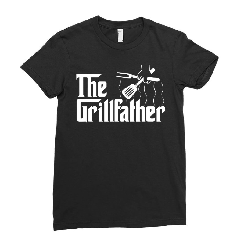 The Grillfather Bbq Grill & Smoker Barbecue Chef Ladies Fitted T-Shirt by Elisaclothing | Artistshot