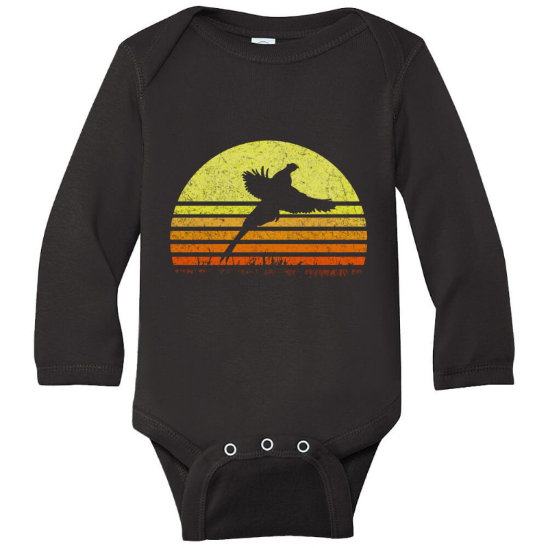 Pheasant Hunting South Dakota Upland Bird Game Hunter Retro Long Sleeve Baby Bodysuit | Artistshot