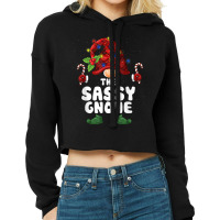 Sassy Gnome Lights Buffalo Plaid Matching Family Christmas T Shirt Cropped Hoodie | Artistshot