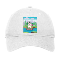 Cuddly Polar Bear On A Small Island On A Lake Premium T Shirt Adjustable Cap | Artistshot