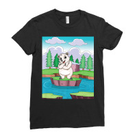 Cuddly Polar Bear On A Small Island On A Lake Premium T Shirt Ladies Fitted T-shirt | Artistshot