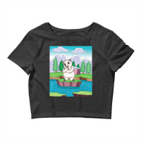 Cuddly Polar Bear On A Small Island On A Lake Premium T Shirt Crop Top | Artistshot