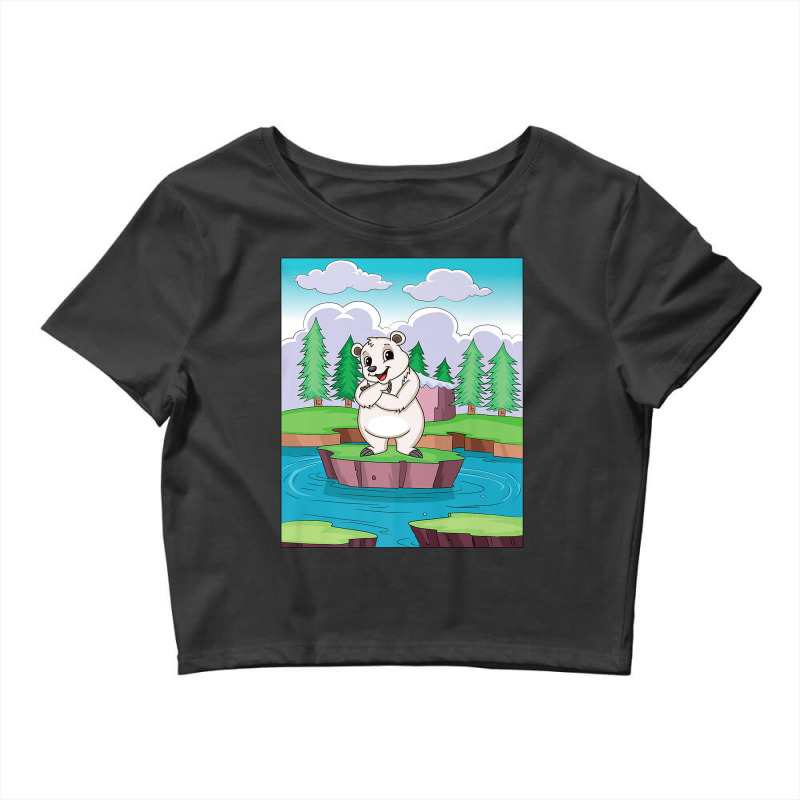 Cuddly Polar Bear On A Small Island On A Lake Premium T Shirt Crop Top by been | Artistshot