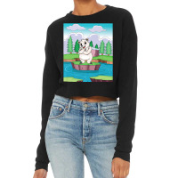 Cuddly Polar Bear On A Small Island On A Lake Premium T Shirt Cropped Sweater | Artistshot