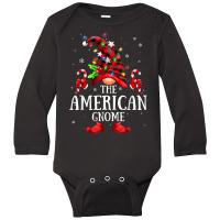 American Gnome Lights Red Plaid Matching Family Christmas T Shirt Long Sleeve Baby Bodysuit | Artistshot