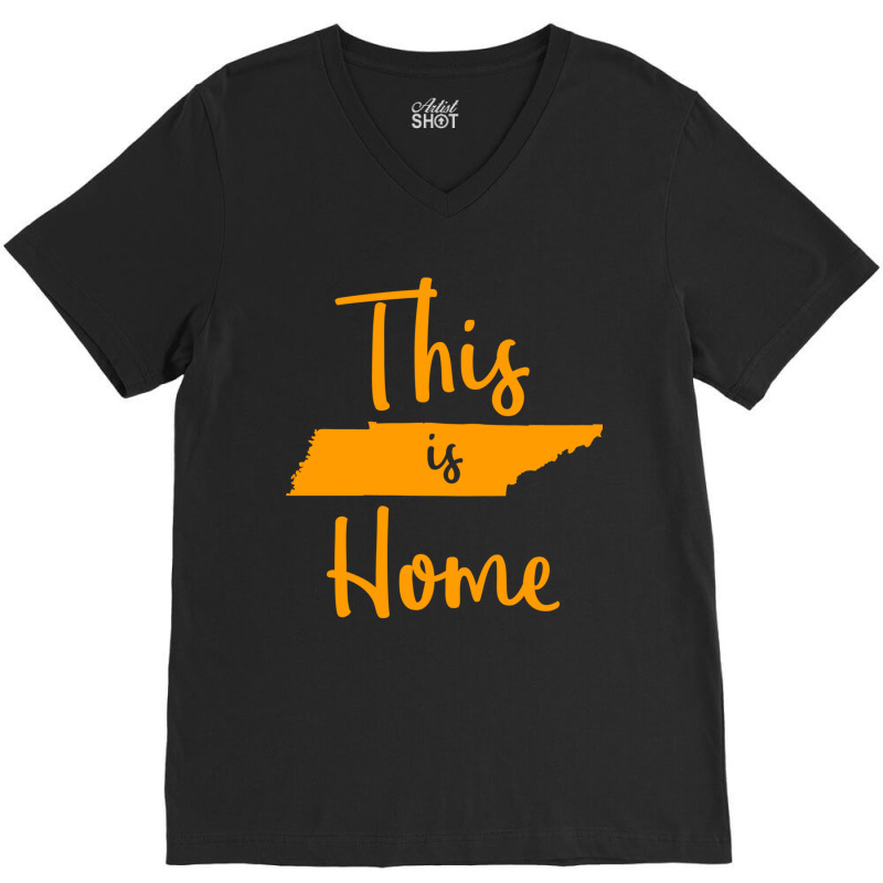 Tennessee State Graphic Gift Orange Tennessee This Is Home Sweatshirt V-Neck Tee by MalcolmJCausby | Artistshot