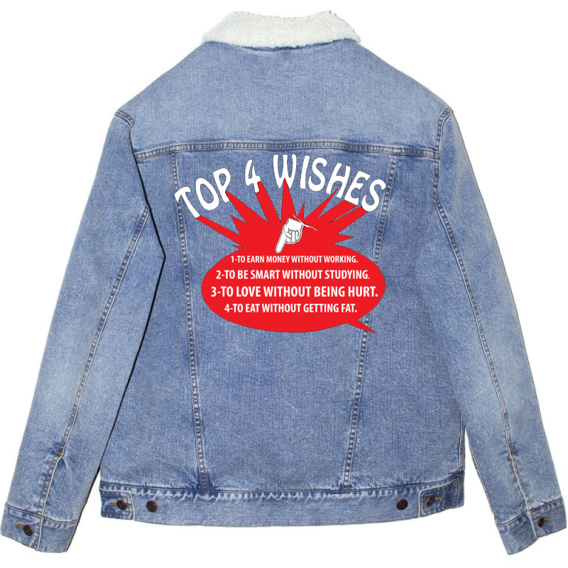 Top 4 Wishes Unisex Sherpa-lined Denim Jacket | Artistshot