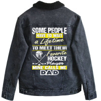 Hockey Player's Dad - Father's Day - Dad Shirts Unisex Sherpa-lined Denim Jacket | Artistshot
