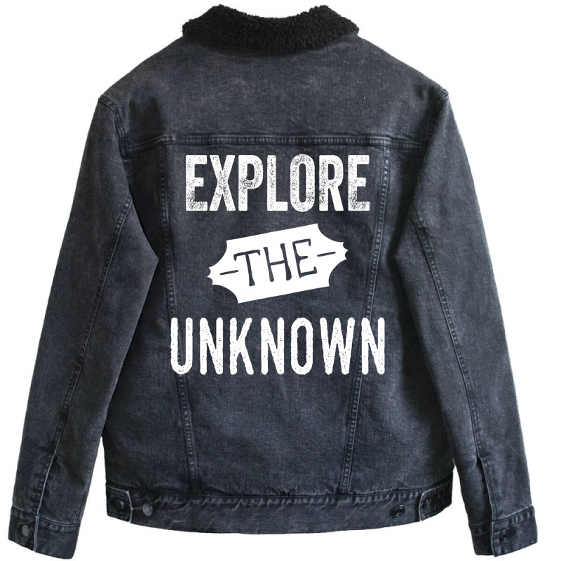 Explore The Unknown Unisex Sherpa-Lined Denim Jacket by tshiart | Artistshot