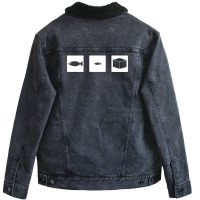 Big Fish, Little Fish, Cardboard Box Unisex Sherpa-lined Denim Jacket | Artistshot