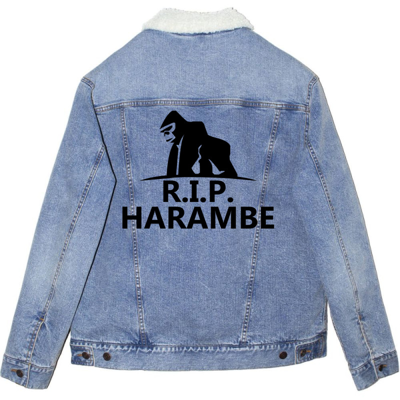 Harambe Rip Unisex Sherpa-lined Denim Jacket | Artistshot