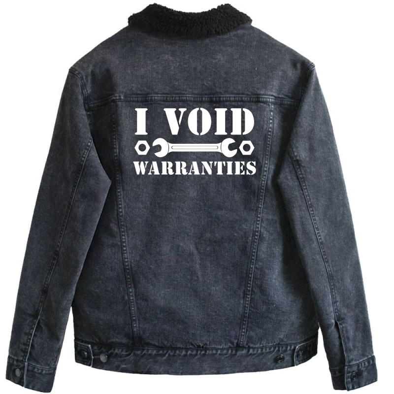 I Void Warranties Unisex Sherpa-Lined Denim Jacket by gematees | Artistshot