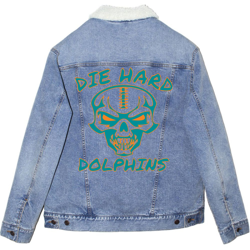 Die Hard Dolphins Unisex Sherpa-lined Denim Jacket | Artistshot