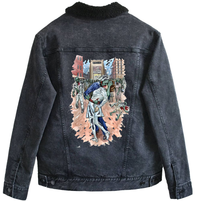 Zombie Kiss White Unisex Sherpa-lined Denim Jacket | Artistshot